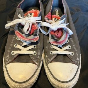 Converse double tongue sneakers grey size 10